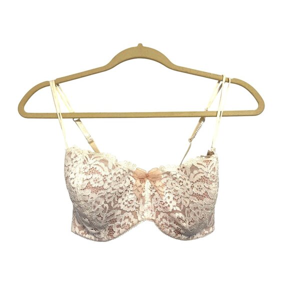 B.Temptd Lace Underwire Bra 36DD Light Pink Adjustable Straps Sheer Mesh Back De - Picture 1 of 6